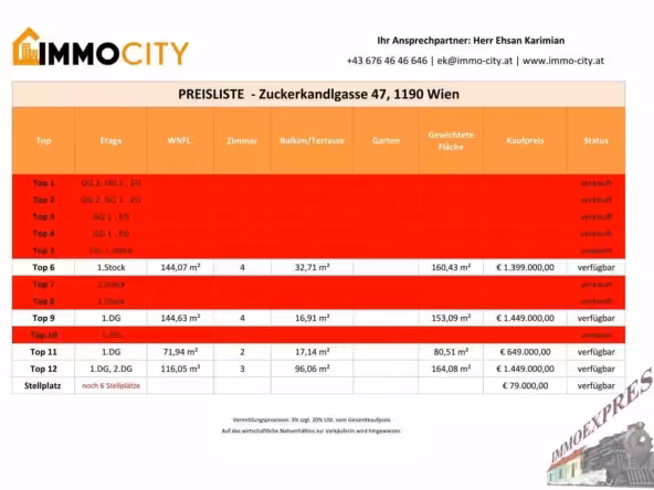 Preisliste 2026