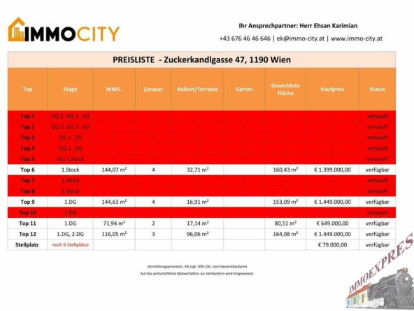 Preisliste 2026