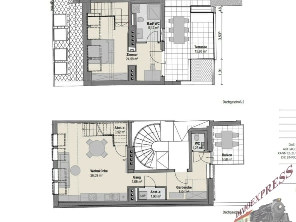 Grundriss DG 1 u. 2