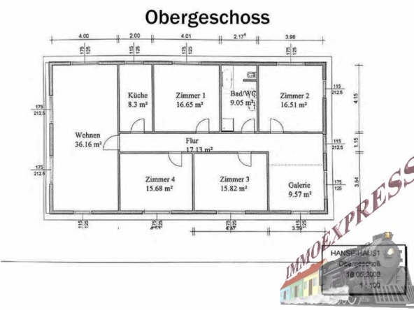 Plan Obergeschoß